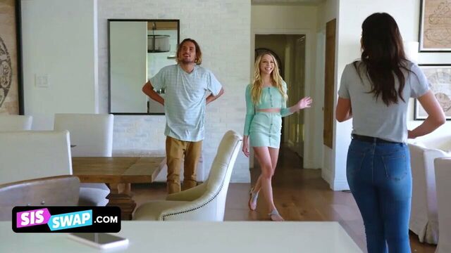 Two Stepbrothers Put On Masks To Trick Their Cute Sisters